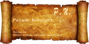 Palade Nikolett névjegykártya